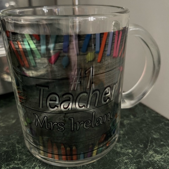 Teacher Mug, Teacher gift 15oz Custom made Glass cup also available in Frosted - Picture 4 of 8